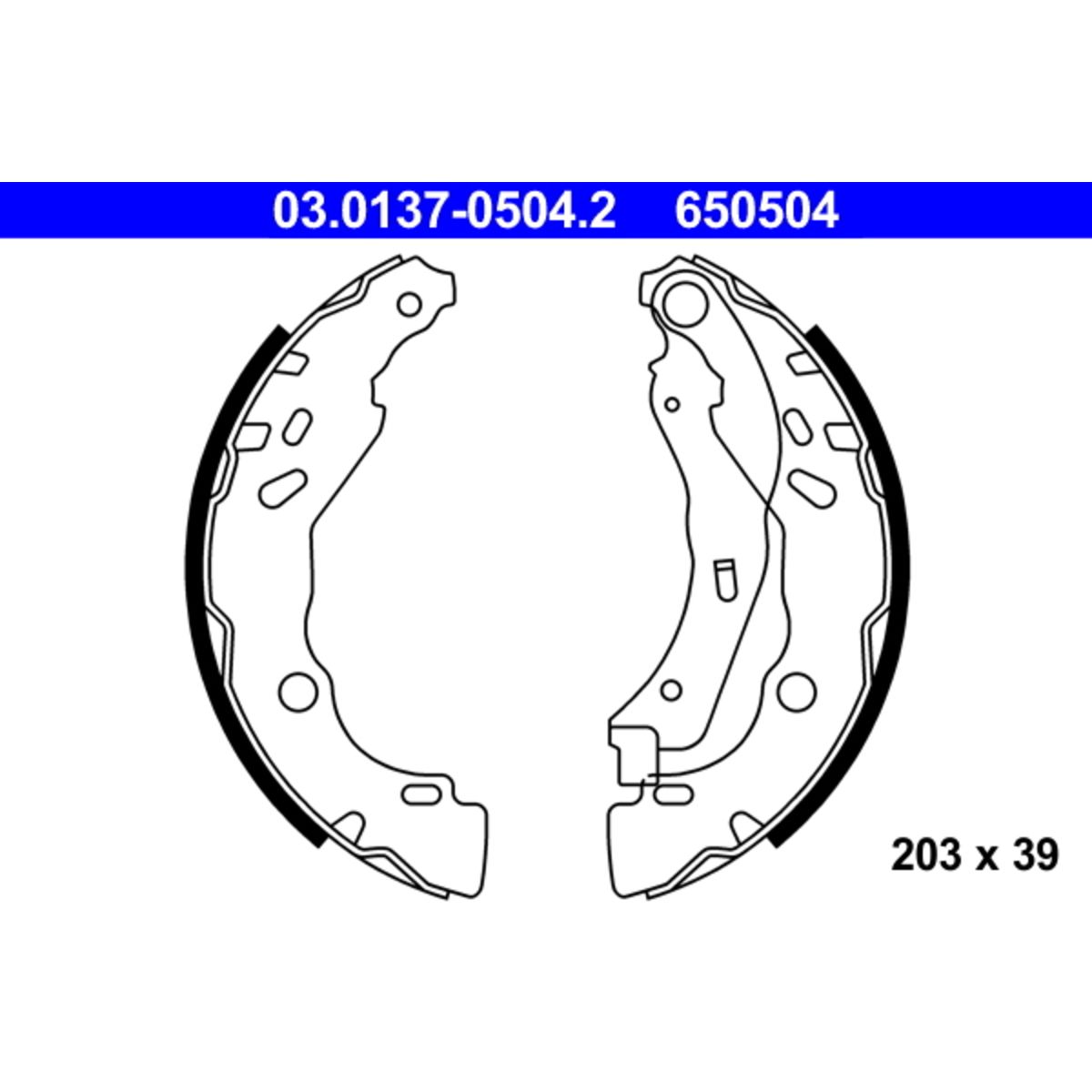 Jeu de mâchoires de frein ATE 03.0137-0504.2