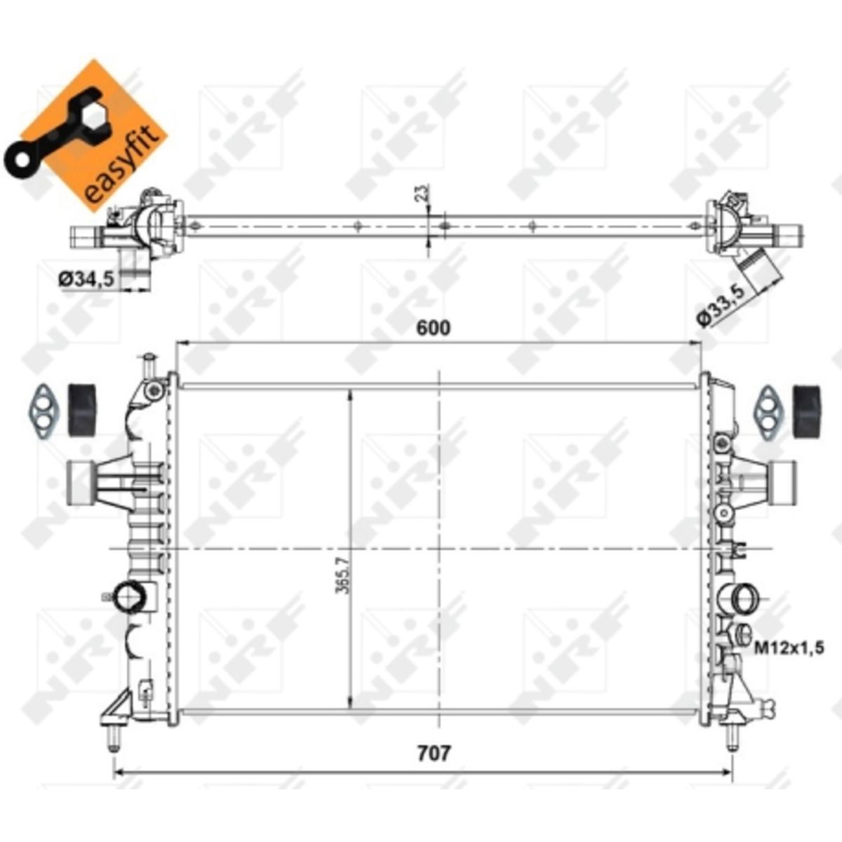 Nrf Radiador, Refrigeración De Motor Easy Fit 53000