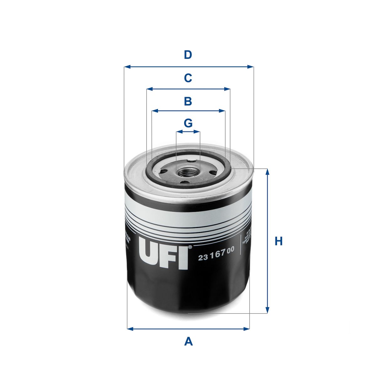Ufi Ölfilter Größe 23 23.167.00