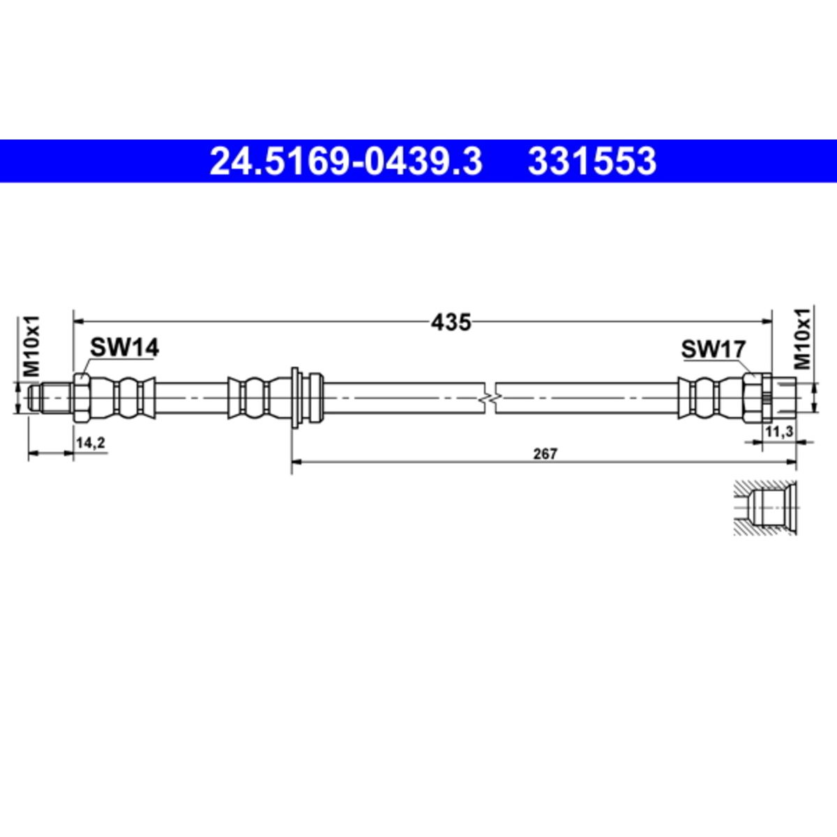 Tubo flessibile freno 24.5169-0439.3 ATE per BMW X5 X6 - Immagine 4