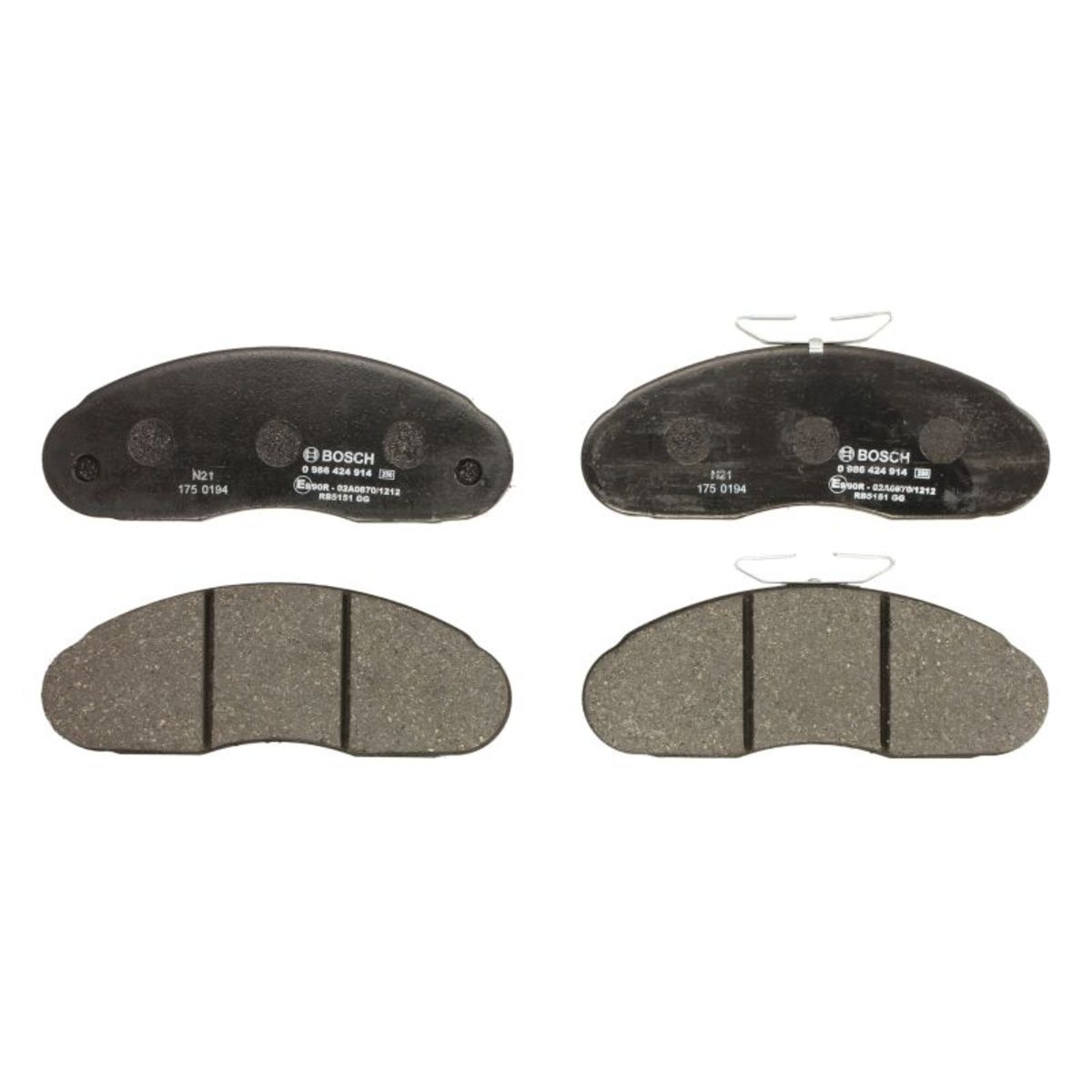 Set di pastiglie freno BOSCH 0 986 424 914, anteriore