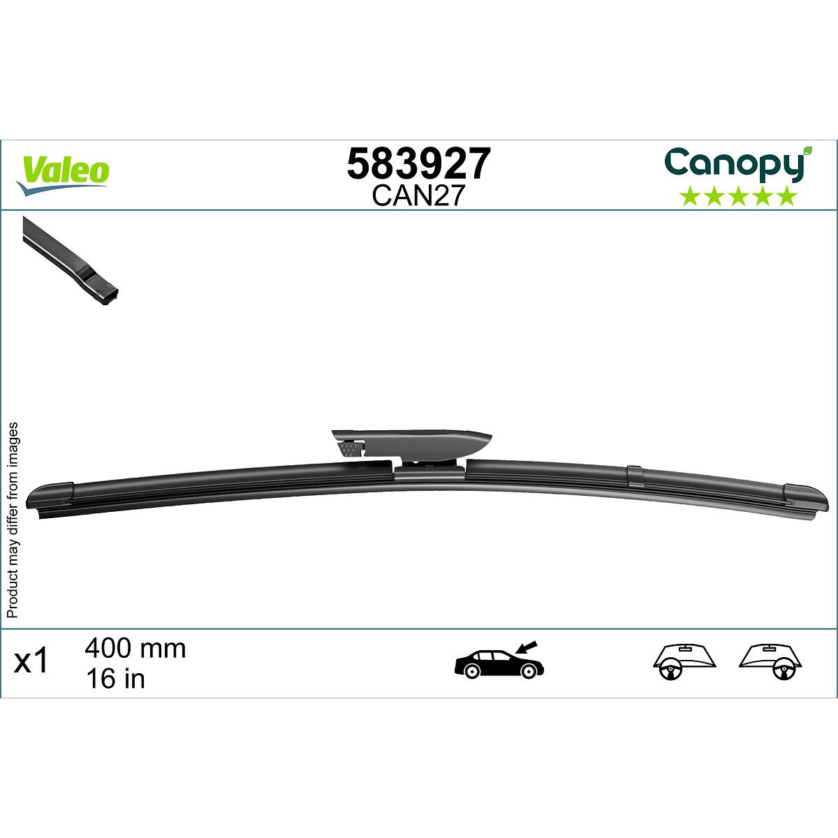 Wisserblad  Canopy , 400mm, Voor, 1 Stuk