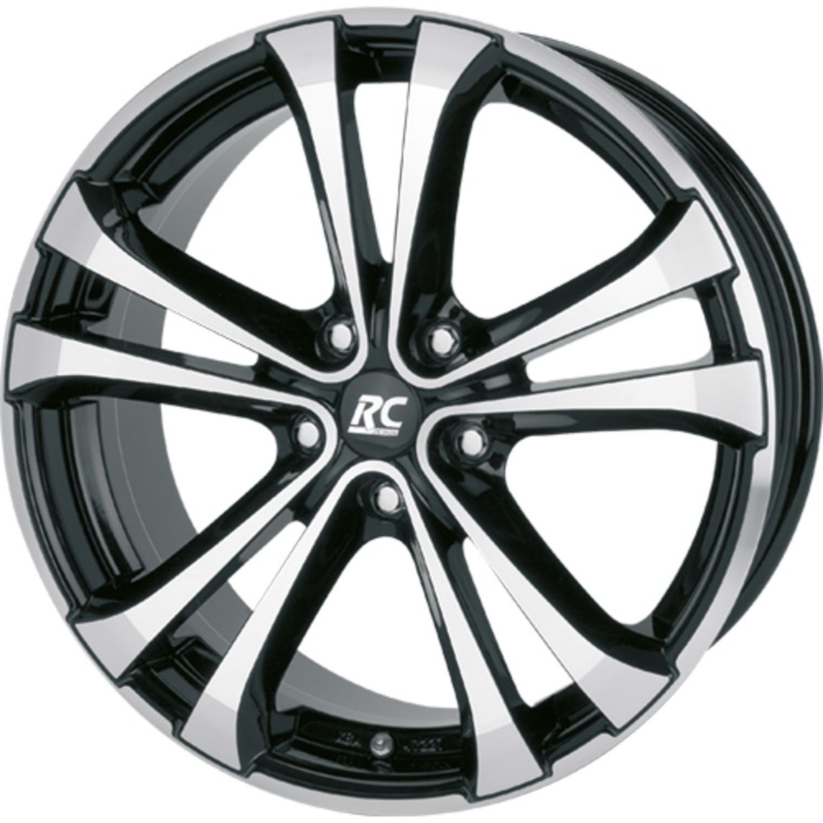 Image of Aluminium velg 19 inch  RC17 5x112 8J ET30, Kleur Zwart Gepolijst