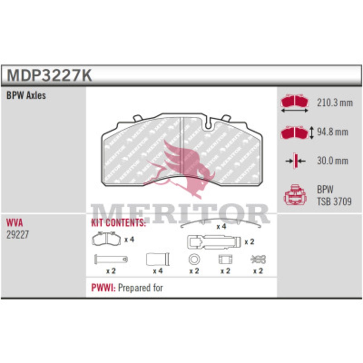 Bremsbelagsatz MERITOR MDP3227K
