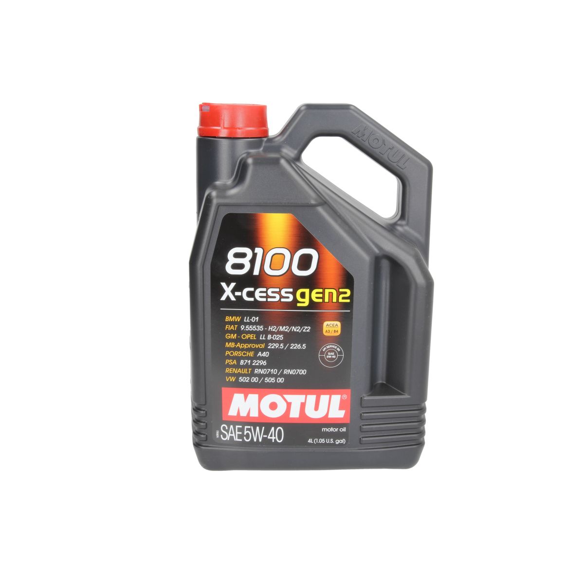 Huile moteur MOTUL 109775 8100 X-Cess GEN2 5W40 4L