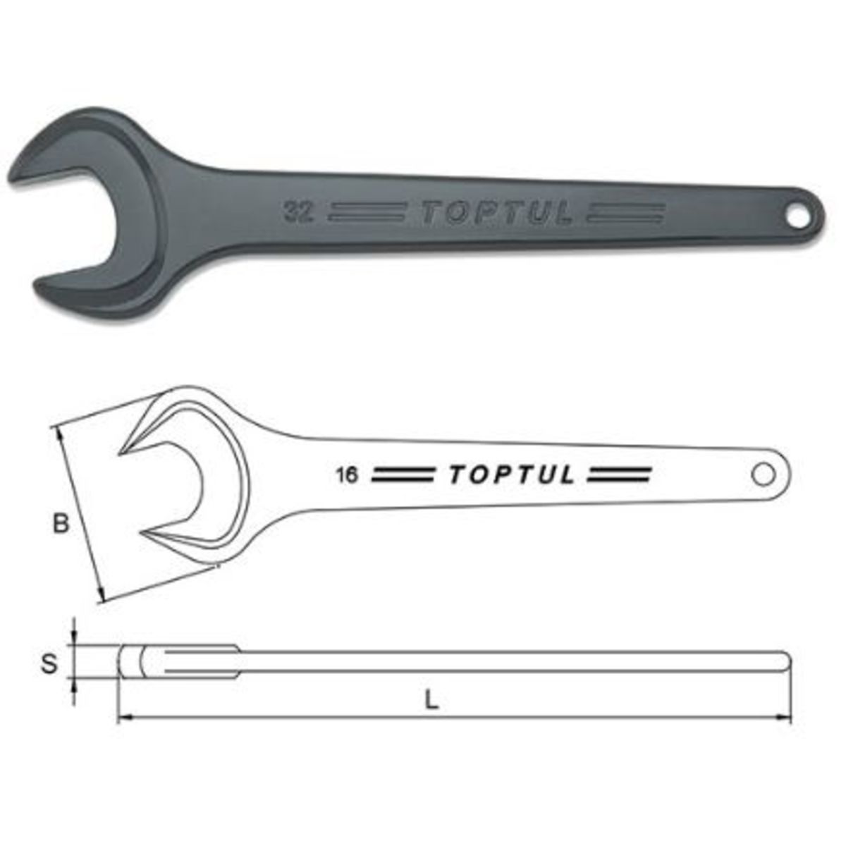 Schraubenschlüssel, Maulschlüssel TOPTUL 41 mm Länge: 339mm