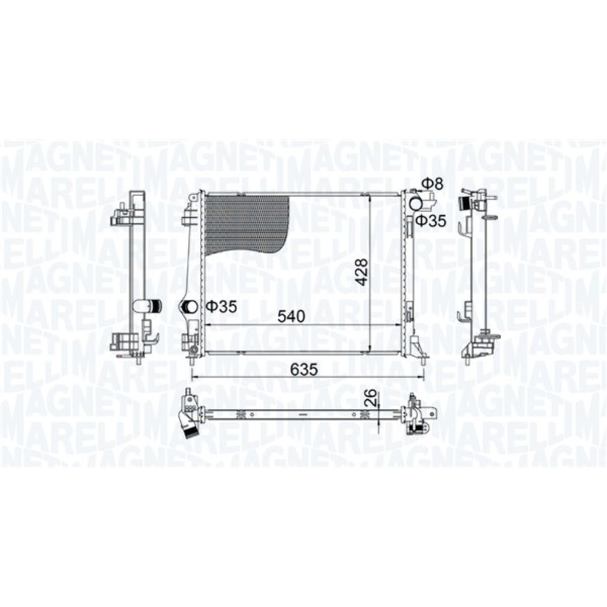 Magneti Marelli Radiator, Motorkoeling 350213207400