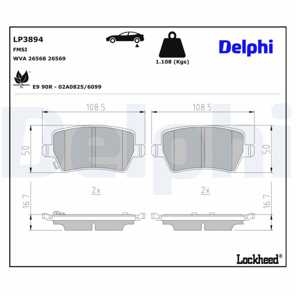Bremsbelagsatz DELPHI LP3894