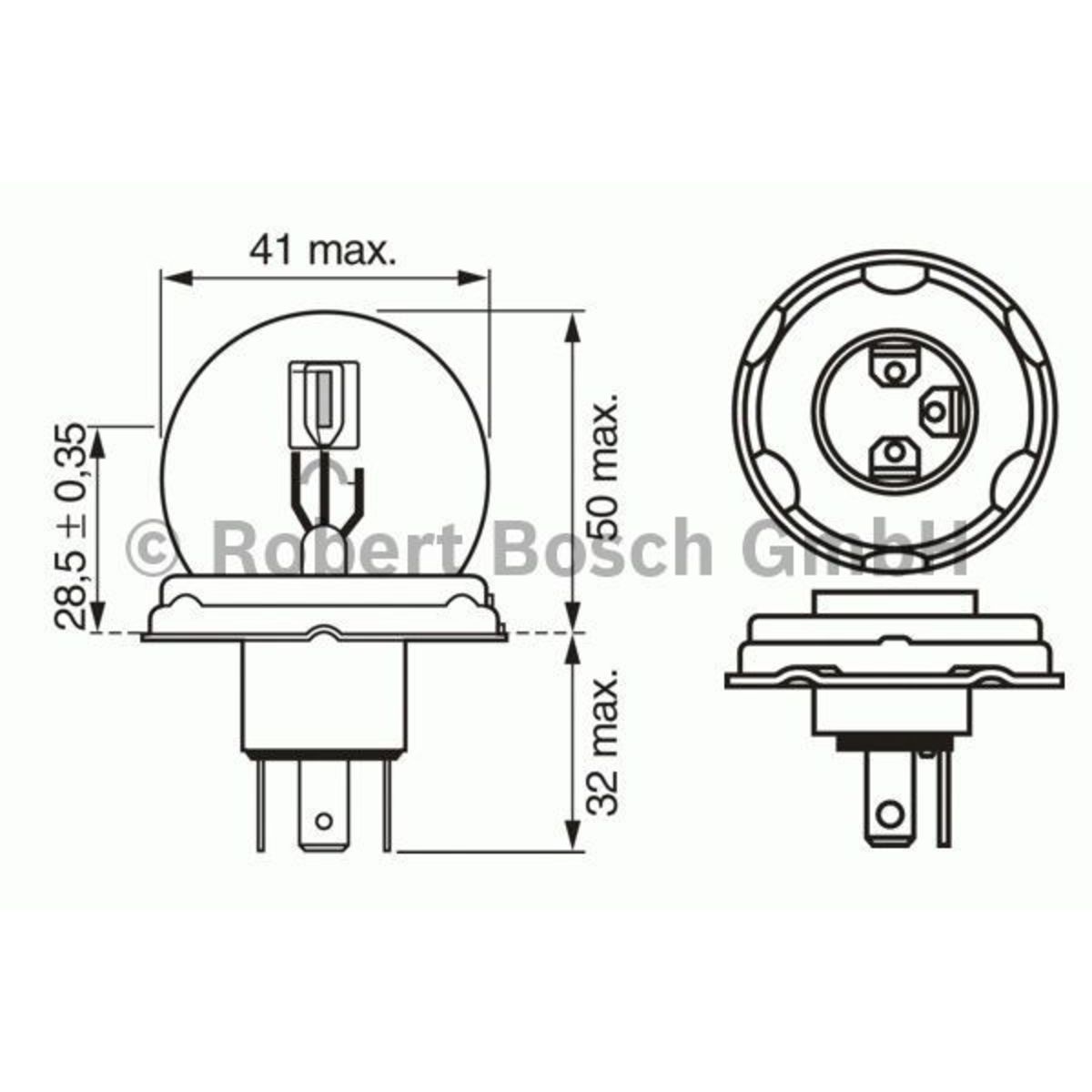 Ampoule secondaire BOSCH R2 Pure Light 12V, 45/40W