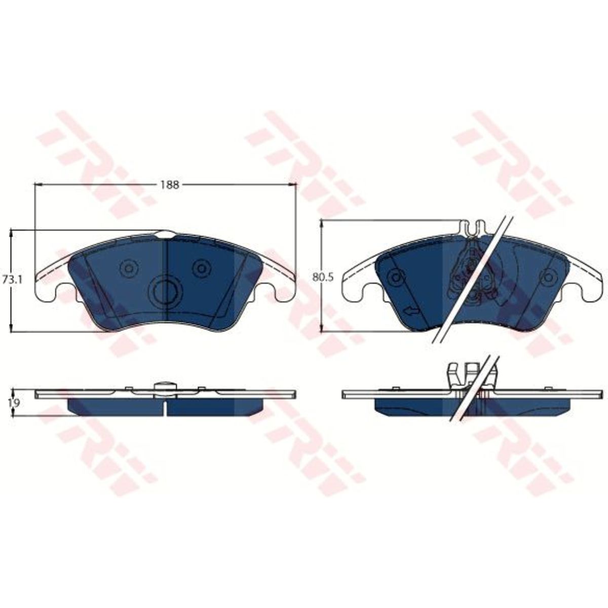 Bremsbelagsatz, Scheibenbremse ELECTRIC BLUE TRW GDB1737BTE