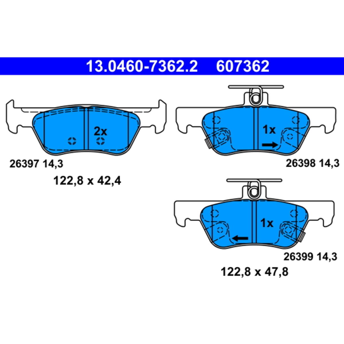 Bremsbelagsatz ATE 13.0460-7362.2