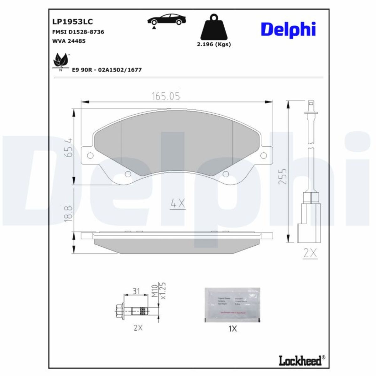 Bremsbelagsatz DELPHI LP1953LC