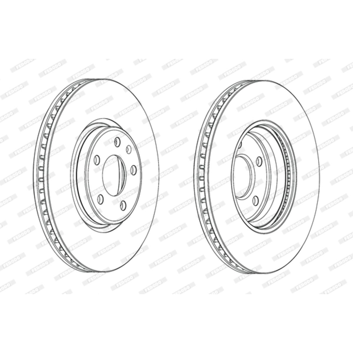 Disco freno ventilato DDF1996C-1 FERODO per AUDI A7 Sportback A6 C7 A6 C7 Avant - Immagine 5