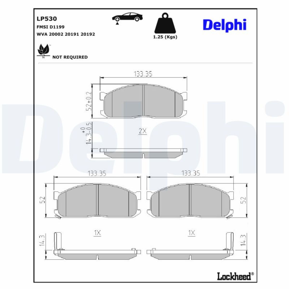 Delphi Bremsbelagsatz Vorne Lp530