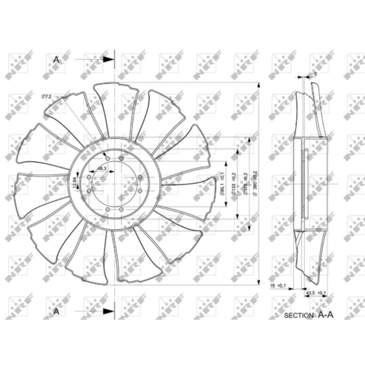 Nrf Ventilatorwiel, Motorkoeling 49846