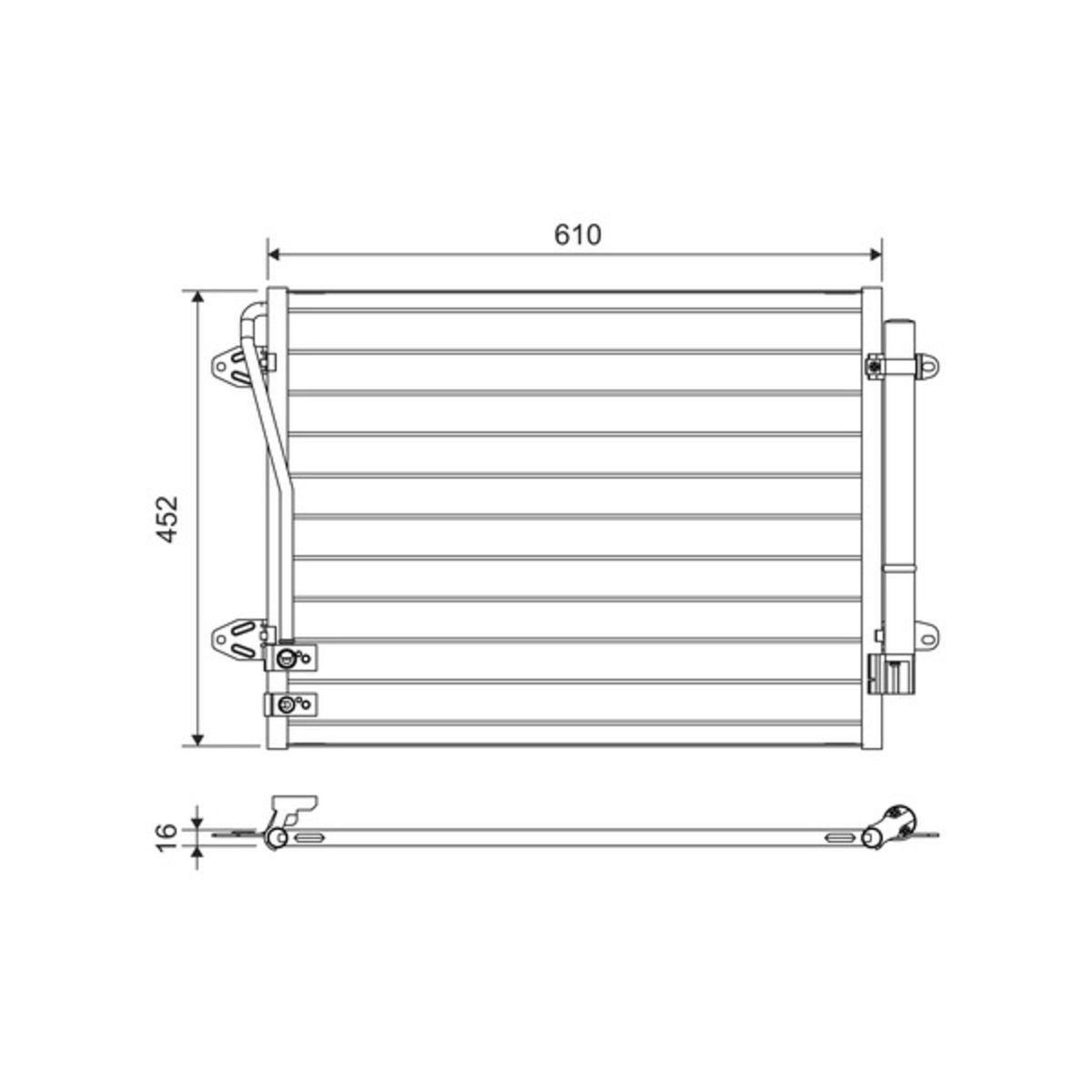 Condensatore radiatore climatizzazione Alluminio 814039 VALEO per VW PASSAT B7 - Immagine 5