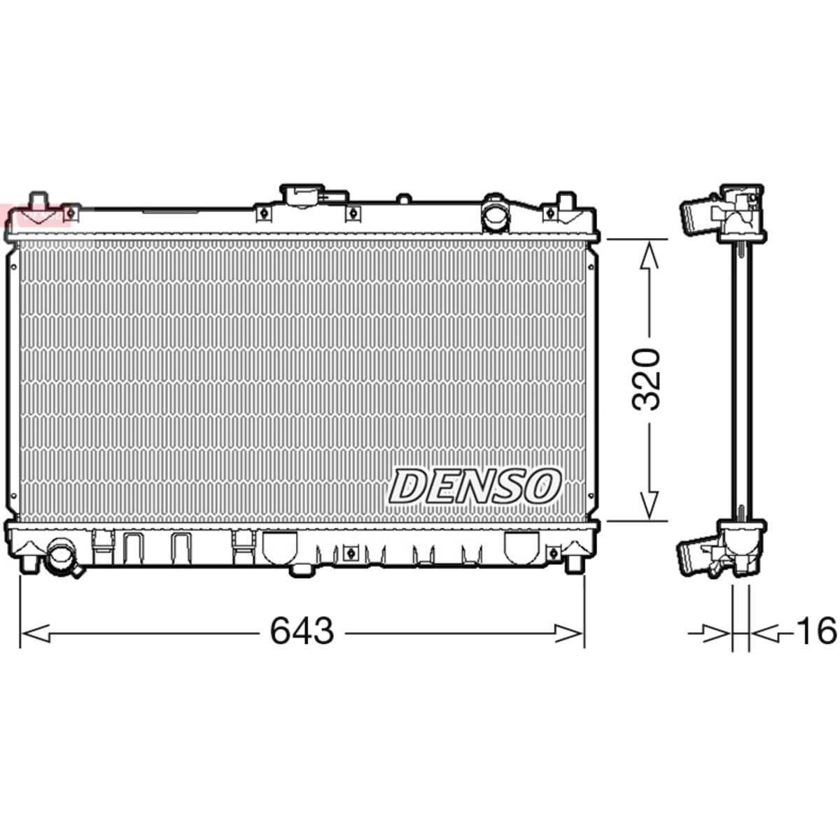 Denso Kühler, Motorkühlung Größe 16 Drm44031