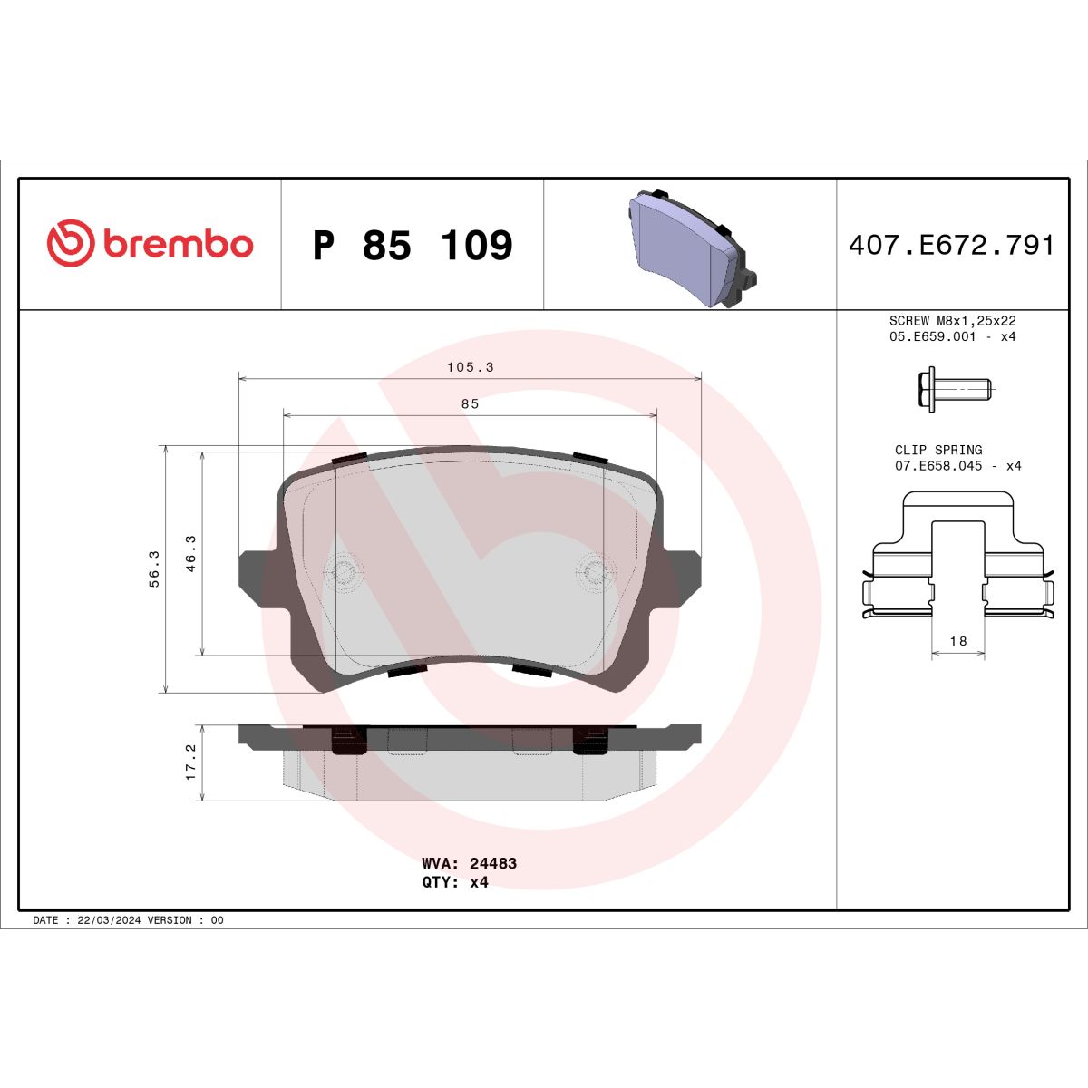 Image of Remblokset  Xtra , achter