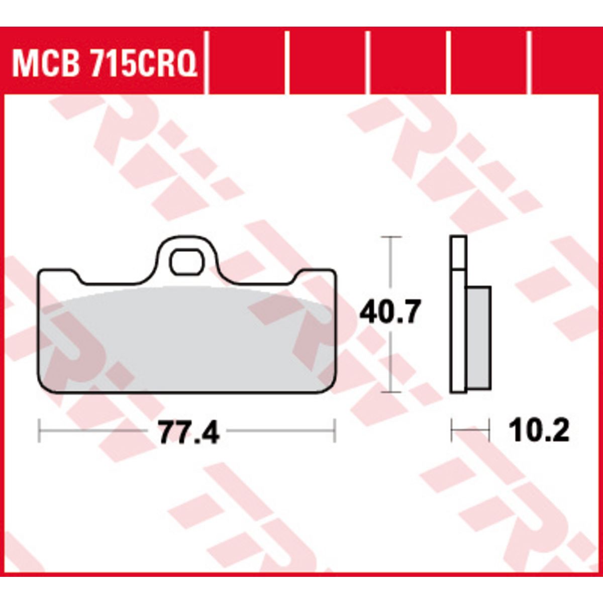 Set di pastiglie freno TRW MCB715CRQ senza patente stradale