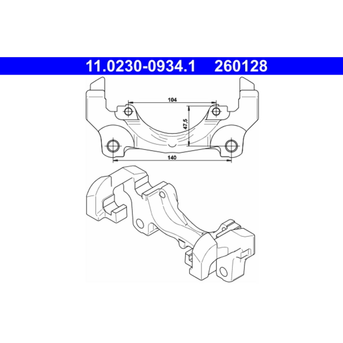 Supporto, pinza freno ATE 11.0230-0934.1