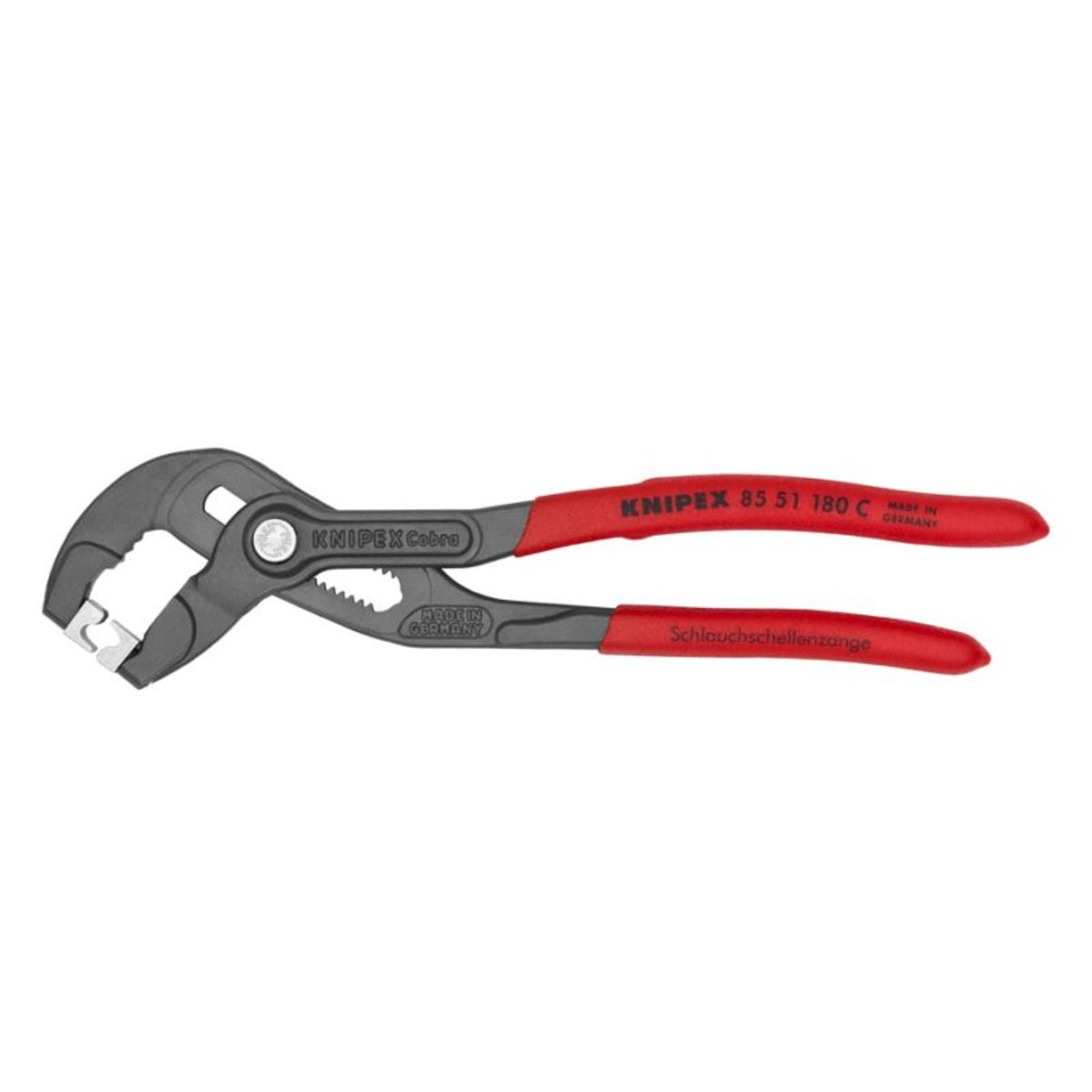 Knipex - 85 51 180 C Pinza Per Fascette Click Per Fascette Click Rivestiti In Resina Sintetica Antiscivolo Bonderizzata Grigia 180 Mm