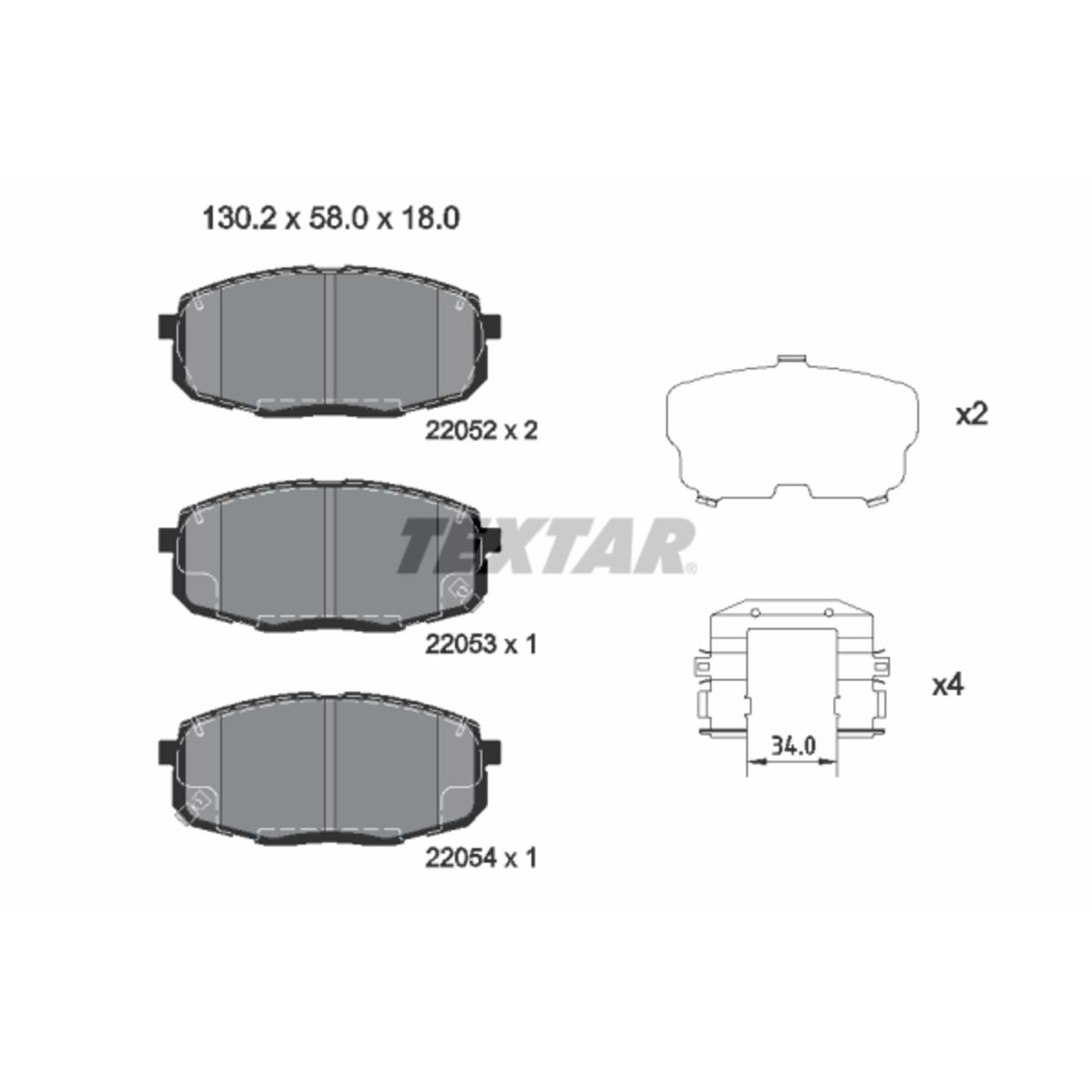 Bremsbelagsatz Textar 2205203, Vorne