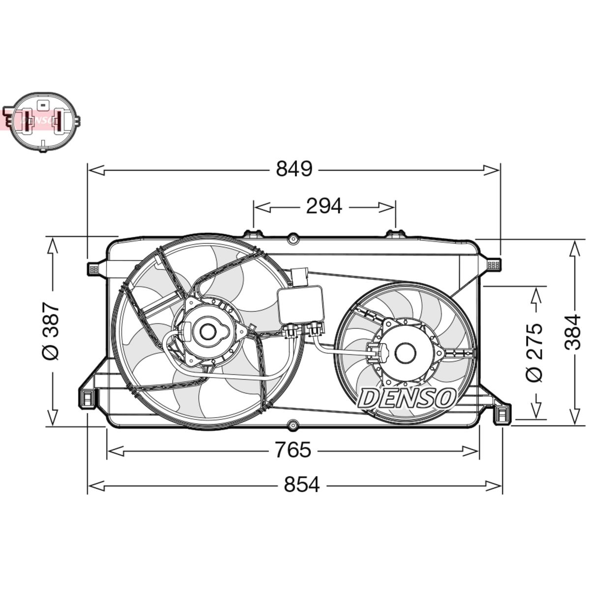 Denso Lüfter, Motorkühlung Größe 12 Der10009