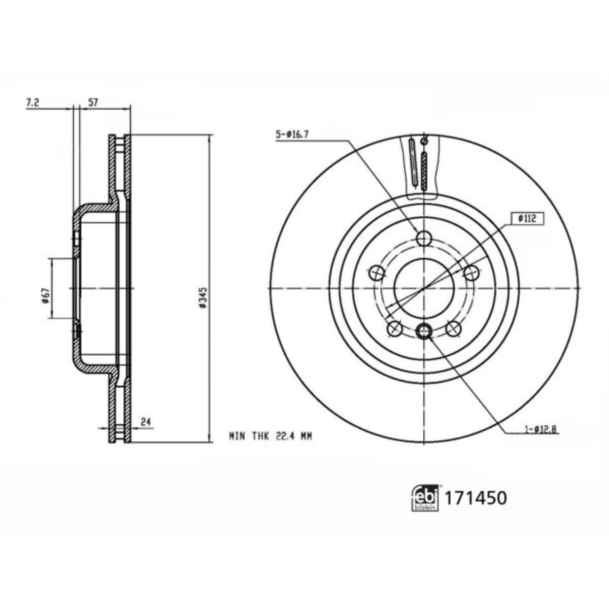 FEBI BILSTEIN Brake disc BMW,TOYOTA 171450 34206880079,34207915314,34208853554 Brake rotor,Brake discs,Brake rotors 34216860925,42431WAA01