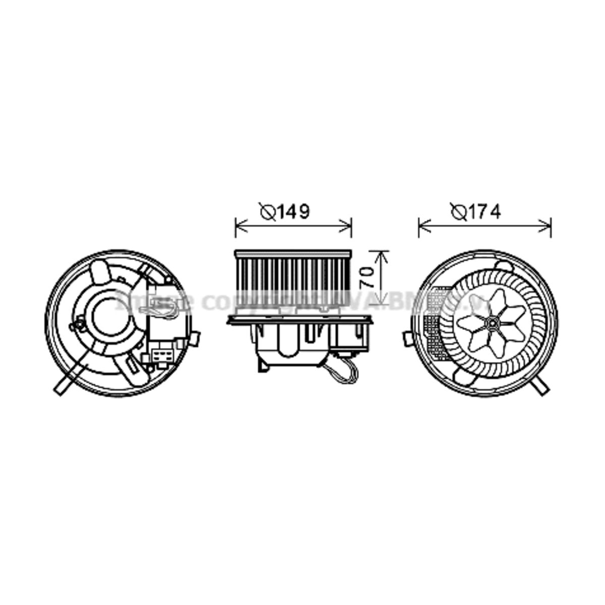 Motore elettrico, ventola interna AVA COOLING VN8339