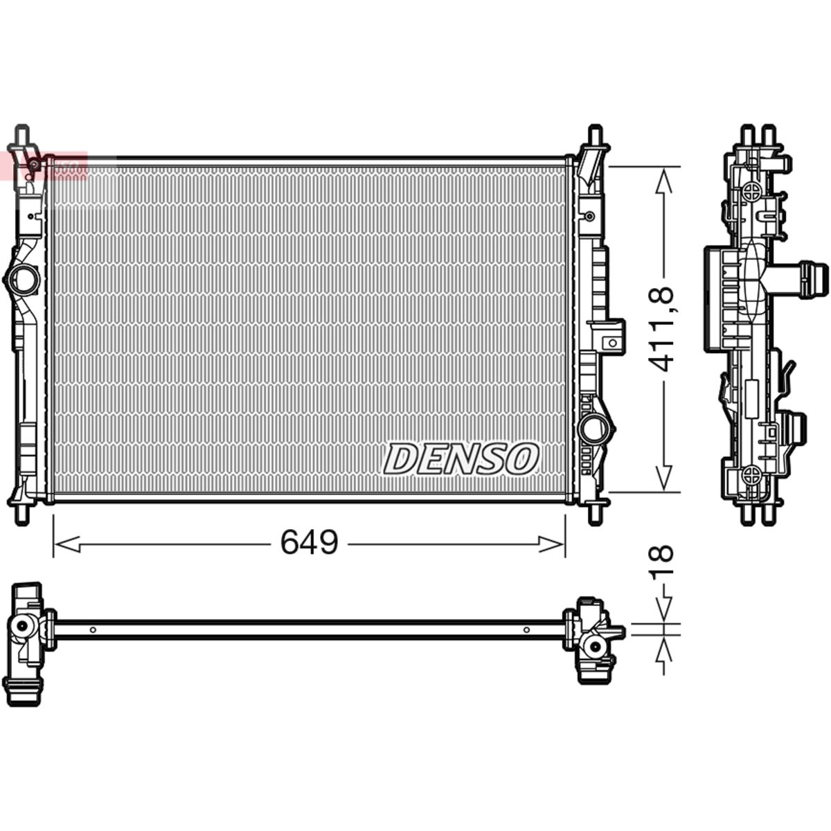 Denso Kühler, Motorkühlung Größe 18.0 Drm21103