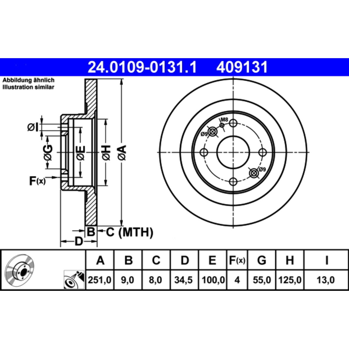 Disque De Frein Ate 24.01090131.1 Mazda - Image 4