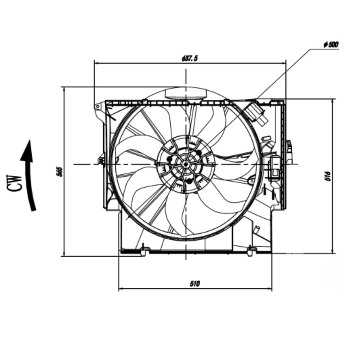 Koelventilatorwiel, motorkoeling NRF 47923