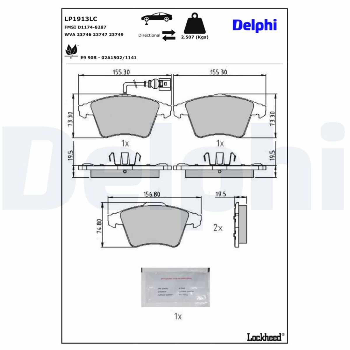 Bremsbelagsatz DELPHI LP1913LC