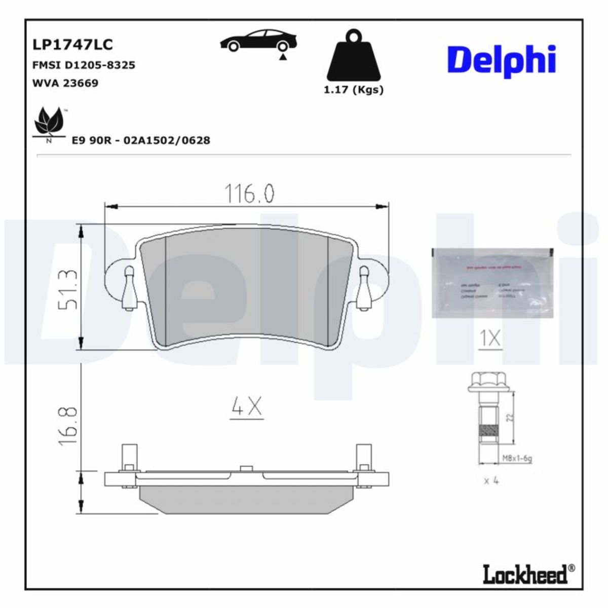 Bremsbelagsatz DELPHI LP1747LC