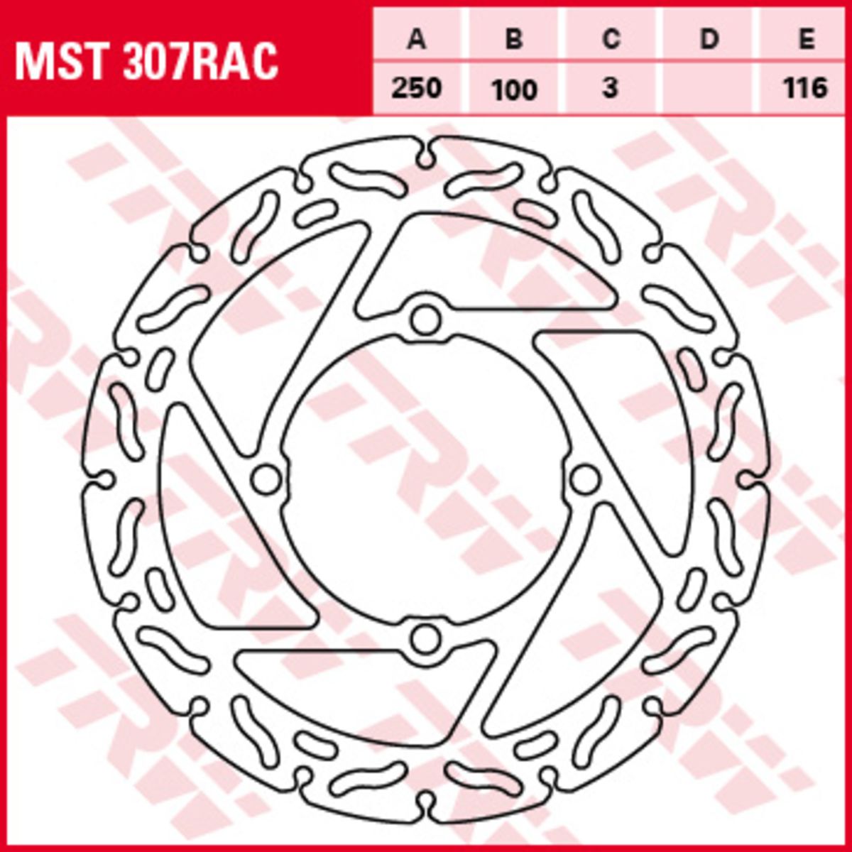 Disco freno TRW MST307RAC, 1 Pezzo