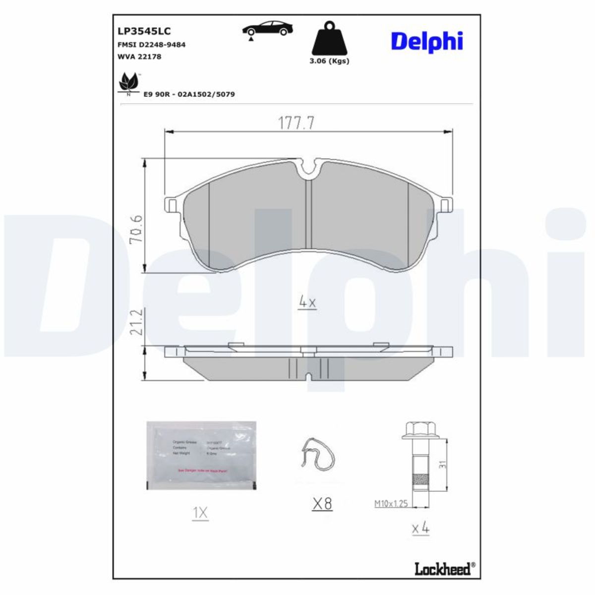 Bremsbelagsatz DELPHI LP3545LC
