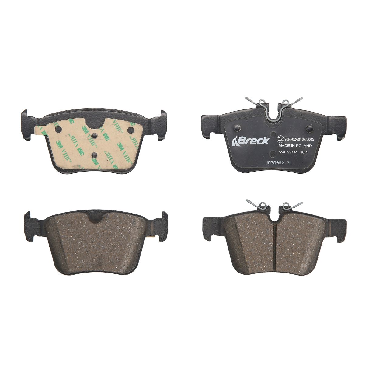 Bremsbelagsatz, Scheibenbremse BRECK 22141 00 554 00