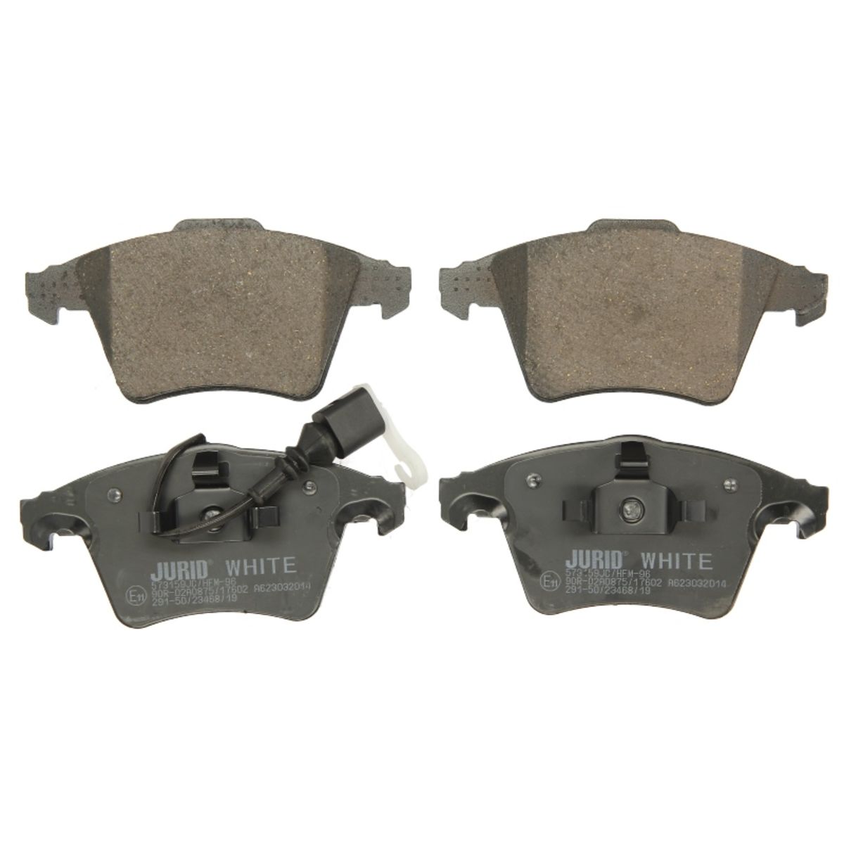 Bremsbelagsatz JURID WHITE 573159JC, Keramik, Vorne, Warnkontakt