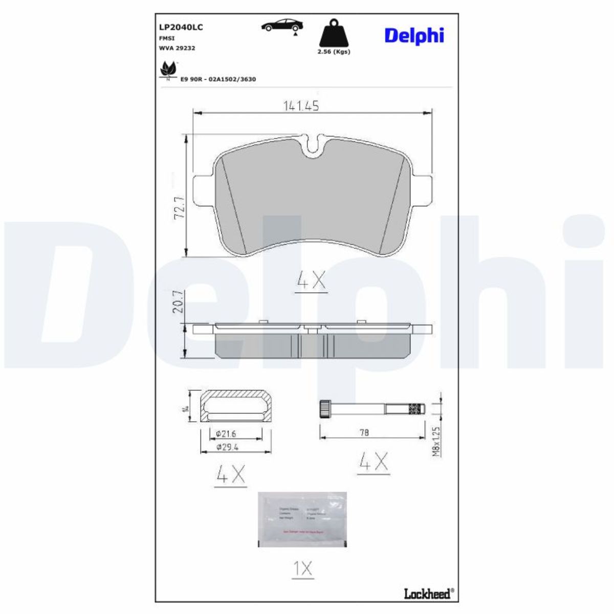 Bremsbelagsatz DELPHI LP2040LC