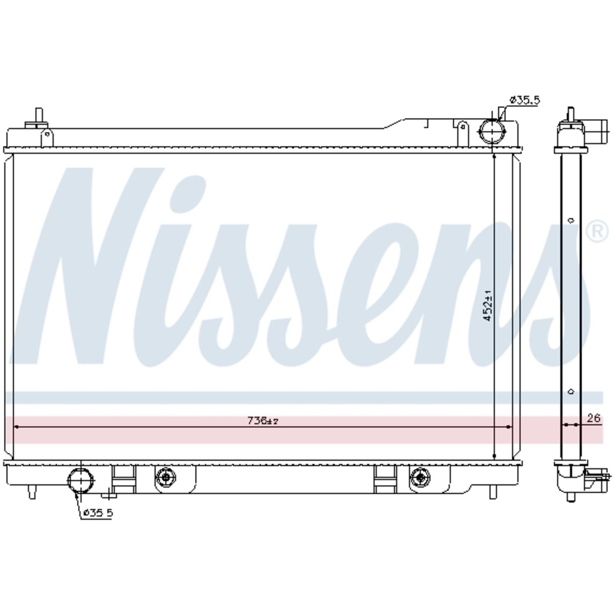 Nissens Radiatore, Raffreddamento Motore 68118