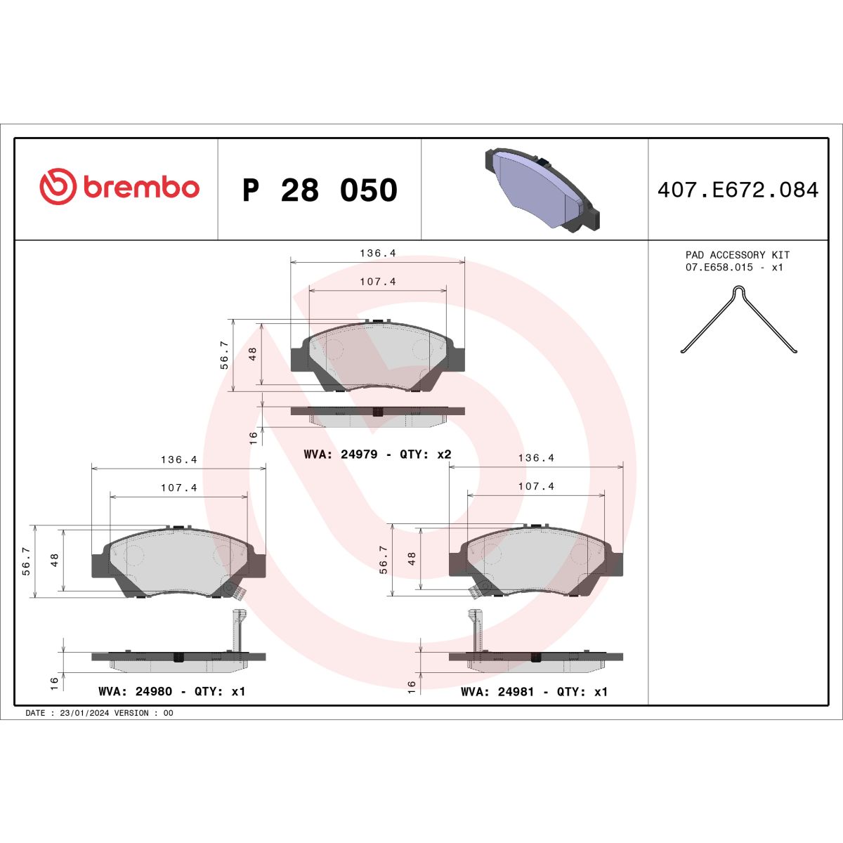 Image of Remblokset  Xtra , voor