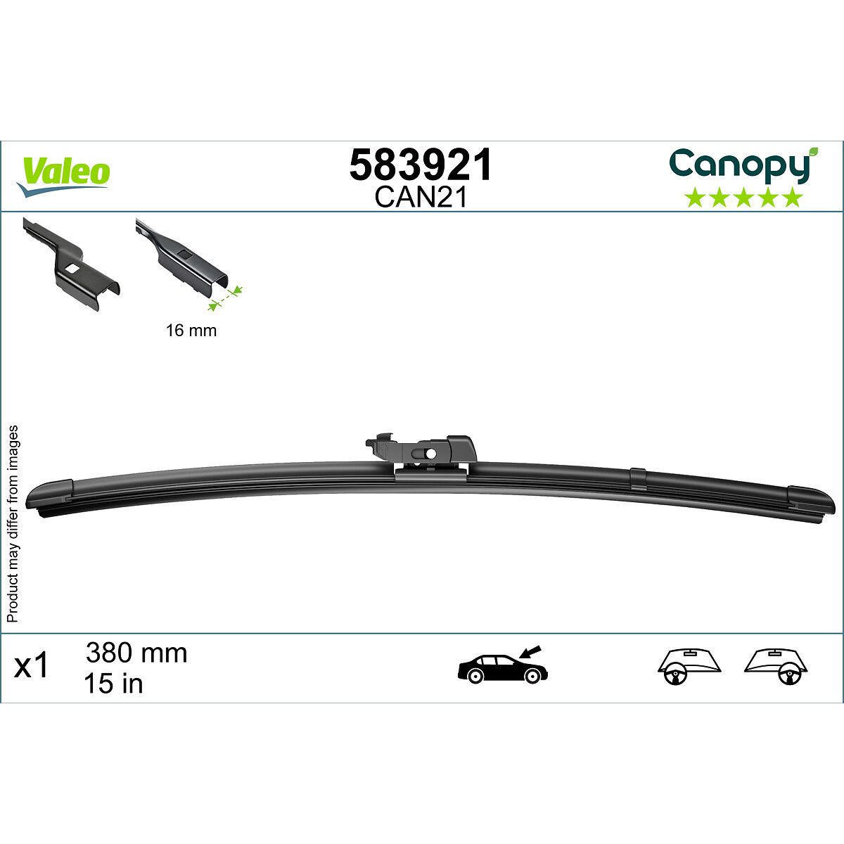 Image of Wisserblad  Canopy , 380mm, Voor, 1 Stuk