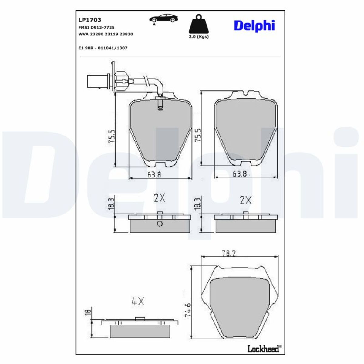 Für DELPHI LOCKHEED HAMULCE LP1703 BRAKE PAD AXLE SET AUDI - Bild 8