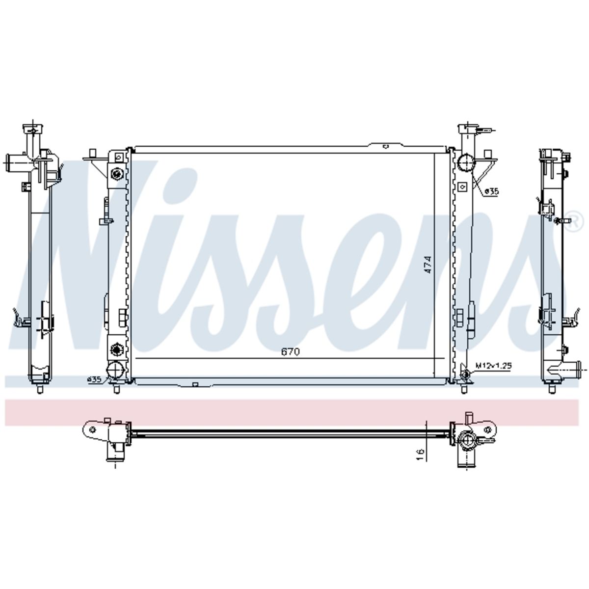 Nissens Radiatore, Raffreddamento Motore 67521