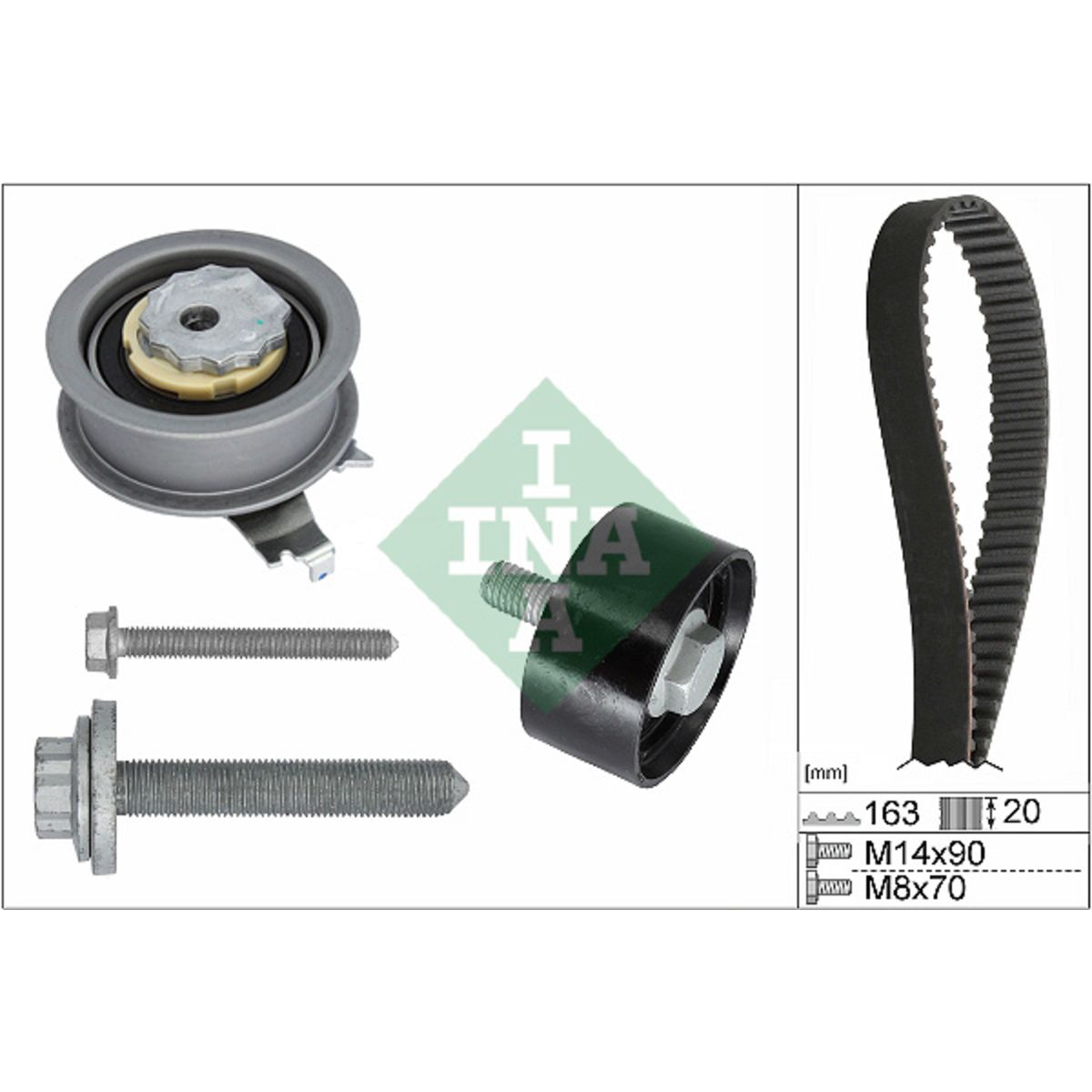 INA Kit Cinghia Distribuzione 530 0711 10 Per Audi Seat Skoda VW - Immagine 5