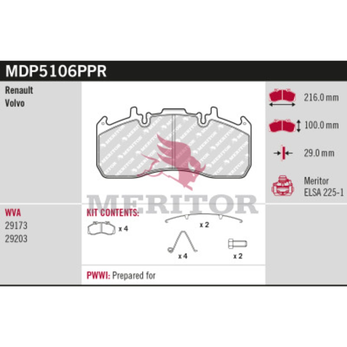 Bremsbelagsatz MERITOR MDP5106PPR
