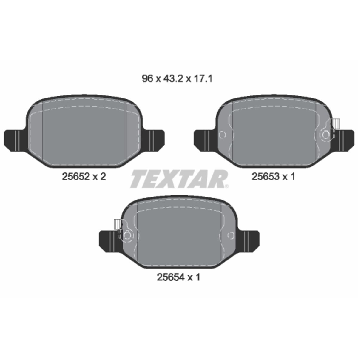 Bremsbelagsatz Textar 2565201, Hinten