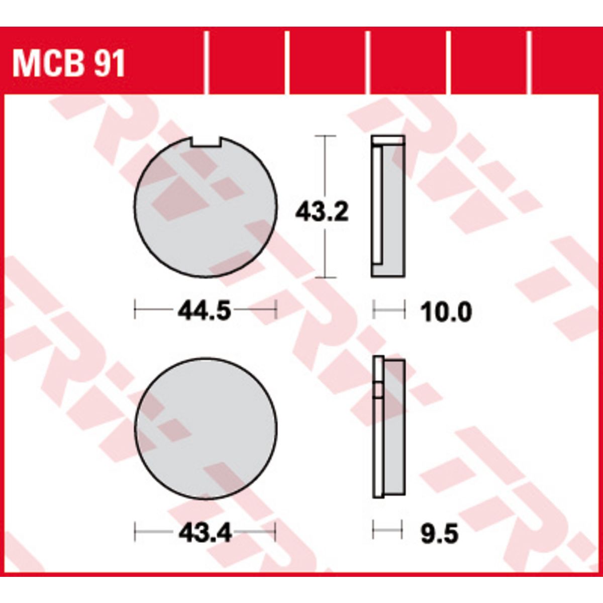 Set di pastiglie freno TRW MCB91
