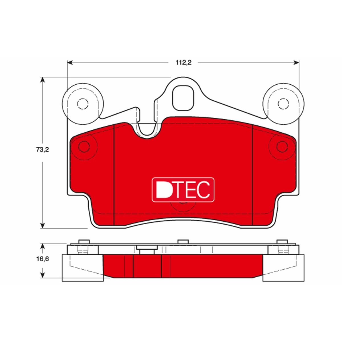 Bremsbelagsatz TRW GDB1653DTE, Hinten