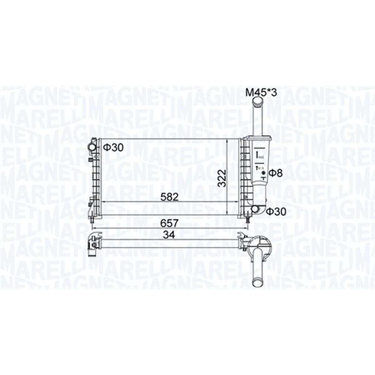 Magneti Marelli Radiator, Motorkoeling 350213183700